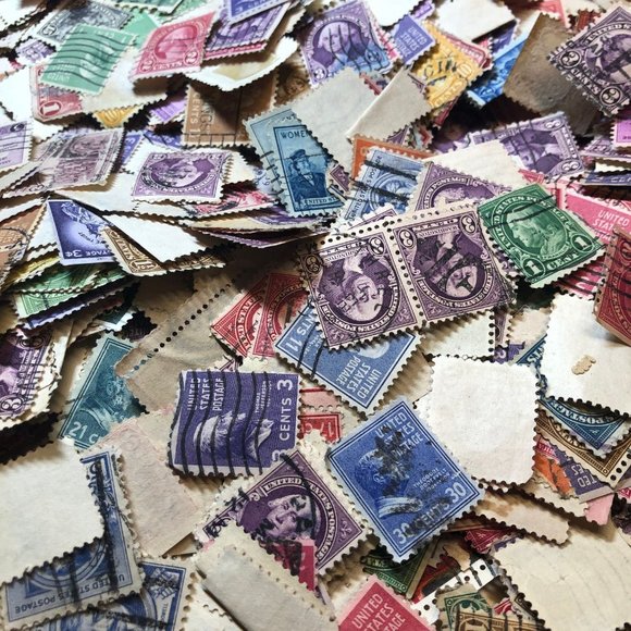 Vintage 1920s-1940s USA Postage Stamps x30, Used, ephemera collector lot mix gra - Picture 1 of 7